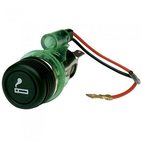 sigarettenaansteker met verlichting 12 Volt 28-29 mm groen