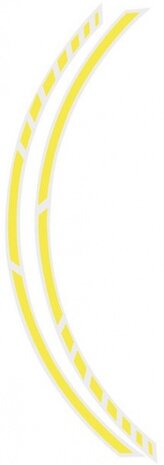 velgstriping Racing 7 x 410 mm neon geel 14 stuks