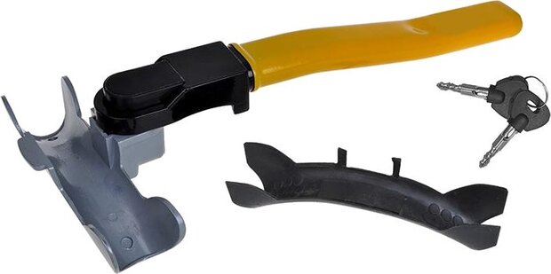 stuurslot 40 cm aluminium zwart/geel