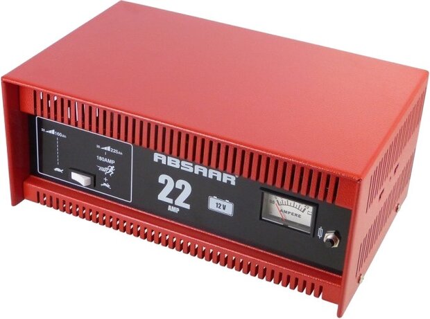 acculader + jumpstarter 12 Volt 30-225 Ah 22 Amp&egrave;re rood
