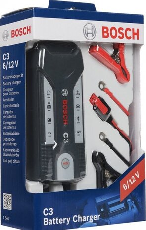 acculader C3 6/12 Volt 1,2-120 Ah 4 Amp&egrave;re zwart