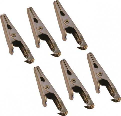 krokodillenbekjes staal zilver 6 stuks