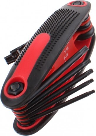 torxsleutelset 8-delig T9-10-15-20-25-27-30-40 rood