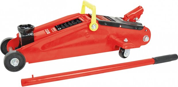 garagekrik in koffer 2 ton staal rood