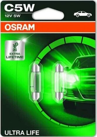 autolampen Ultra Life C5W 35 mm 12 Volt 5 Watt 2 stuks