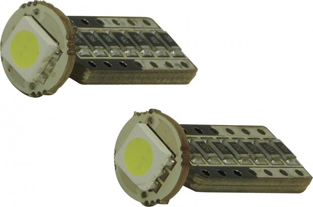 autolamp T10 SMD led 12 Volt 1 Watt wit 2 stuks