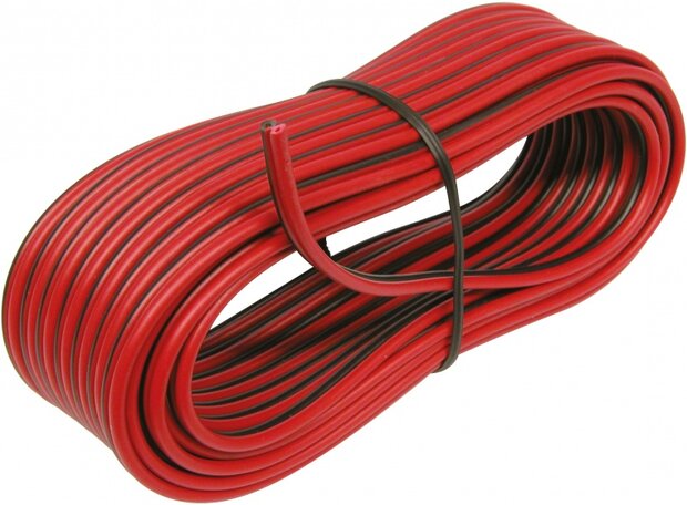luidsprekerkabel 0,75 mm&sup2; 10 meter zwart/rood