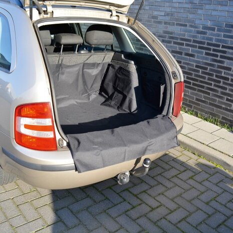 kofferbakmat voor honden 110 x 100 x 40 cm pes zwart
