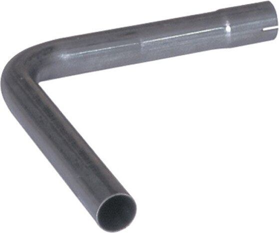 uitlaatpijp met bocht 24,5/38 cm &Oslash;50 mm 90&deg; RVS zilver