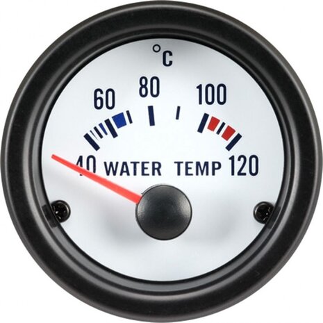 koelvloeistoftemperatuurmeter met sensor 52 mm 12 V wit
