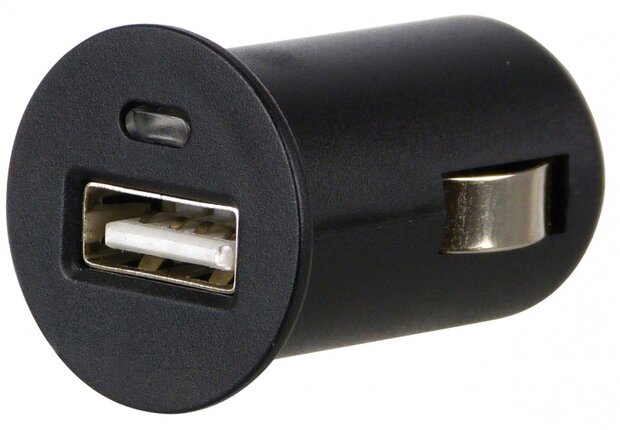 autolader USB 12/24 Volt 2,1 Amp&egrave;re 4,5 cm zwart