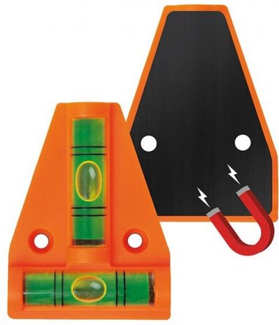 waterpas pyramide met magneet 6 cm oranje
