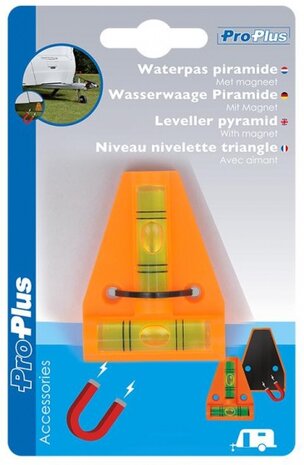 waterpas pyramide met magneet 6 cm oranje