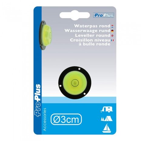 waterpas rond 3 cm zwart/geel
