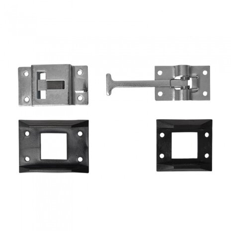 deurhouder met tegenstuk 119 x 40 mm zilver blister
