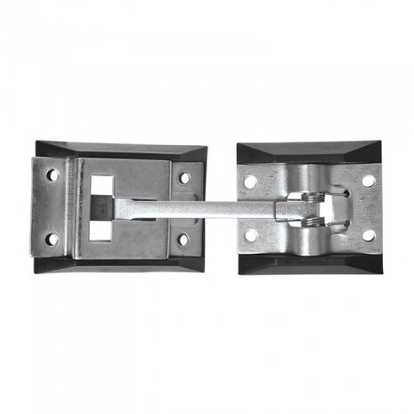 deurhouder met tegenstuk 119 x 40 mm zilver blister