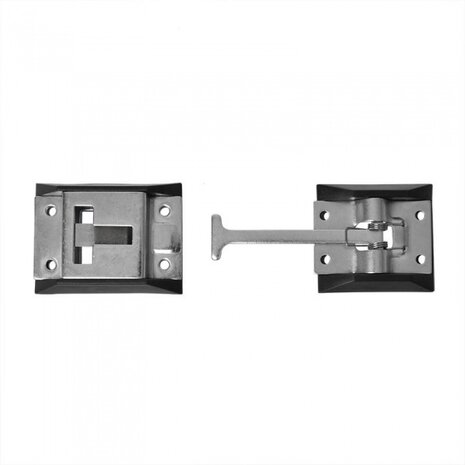deurhouder met tegenstuk 119 x 40 mm zilver blister