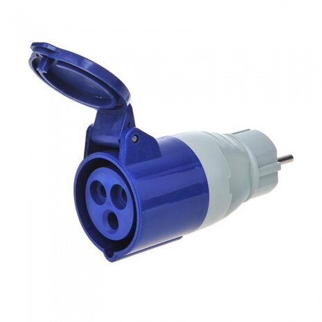 verloopstekker van Schuko naar CEE 230 V / 16A