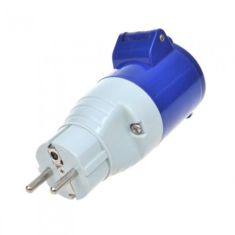 verloopstekker van Schuko naar CEE 230 V / 16A