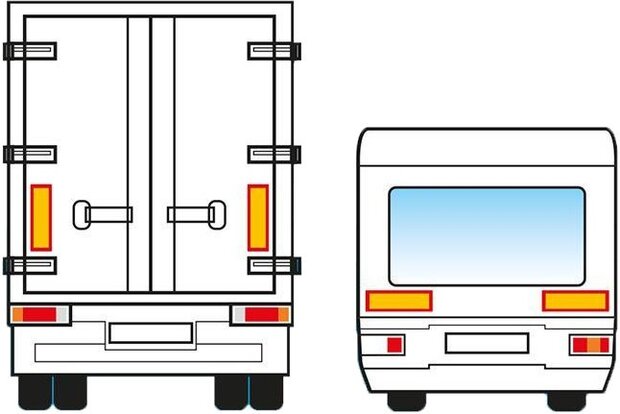 markeringsstickers ECE 70 56,5 x 19,5 cm rood/oranje