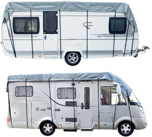 caravan- en camperdakhoes 650 x 300 cm grijs