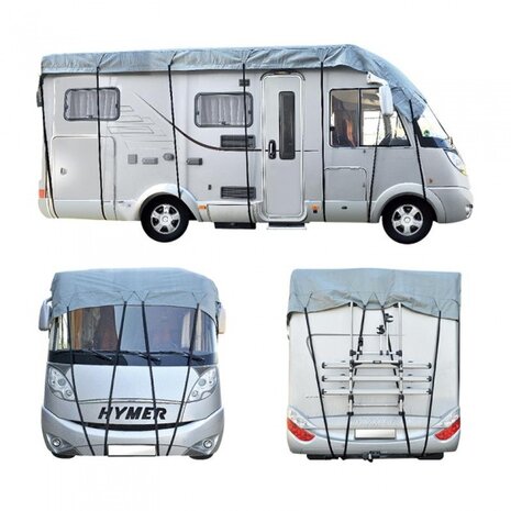 caravan- en camperdakhoes 650 x 300 cm grijs