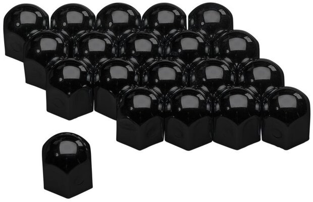 wielmoerkapjes 19 mm staal zwart 20 stuks