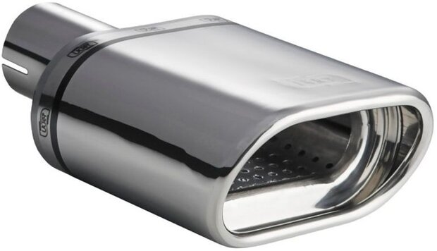 uitlaatsierstuk ovaal 50 mm 22 cm RVS zilver