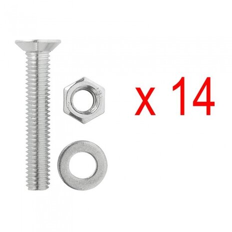 bindrails set aluminium 60 cm zilver 7-delig