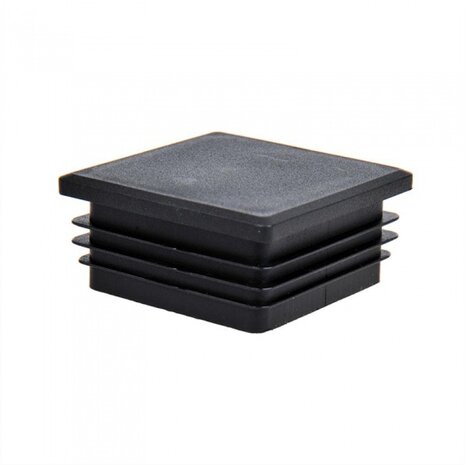 inslagdop 50 x 50 mm kunststof zwart per stuk