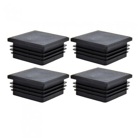 inslagdop 60 x 60 mm kunststof zwart 4 stuks