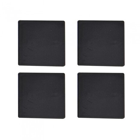 inslagdop 60 x 60 mm kunststof zwart 4 stuks