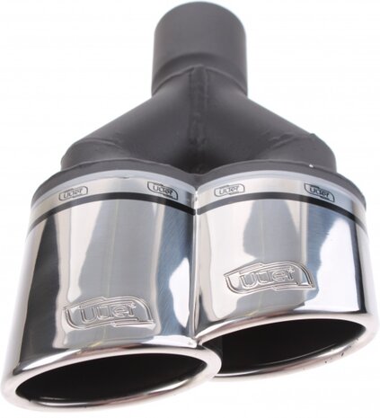 uitlaatsierstuk dubbel ovaal Re 50 mm 27 cm RVS