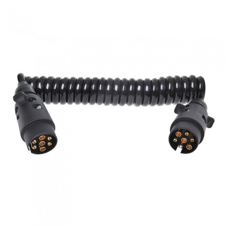 spiraalkabel PVC 7-polig zwart 3 meter