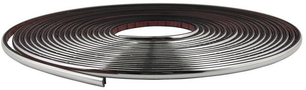 decoratiestrips zelfklevend PVC 6 mm chroom 8 meter