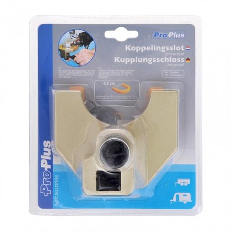 universeel koppelingsslot 6 cm staal brons in blister
