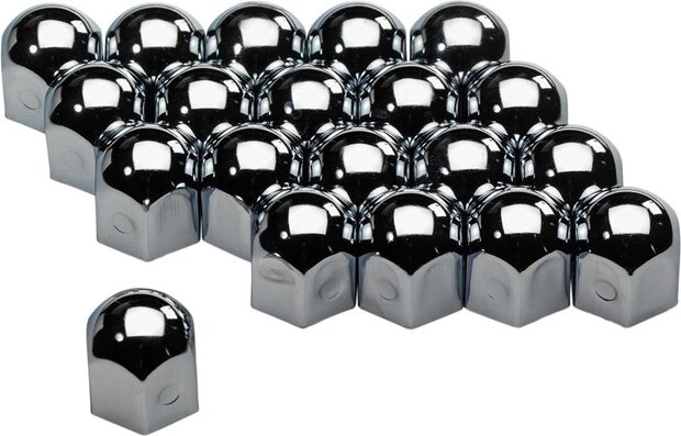wielmoerkapjes 17 mm staal chroom 20 stuks
