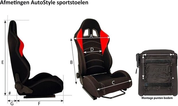 sportstoel Retro met verstelbare rugleuning textiel zw