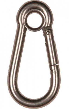 karabijnhaak met gesloten oog 70 x 7 mm zilver