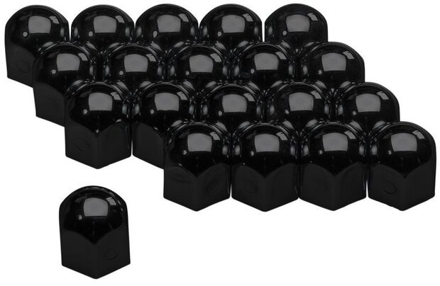 wielmoerkapjes 17 mm staal zwart 20 stuks