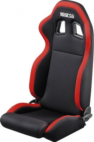 sportstoel R100 met verstelbare rugleuning zwart/rood