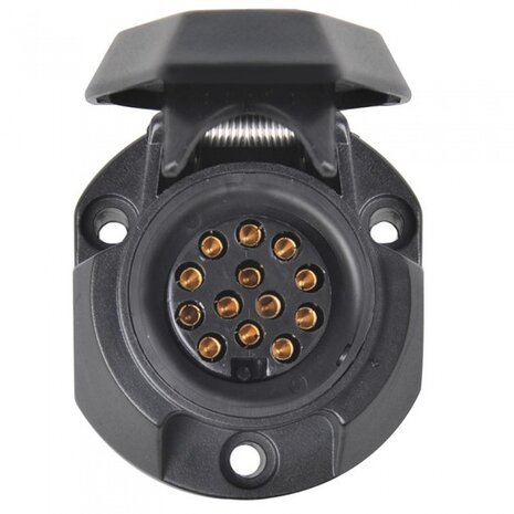Stekkerdoos 13-polig PVC Jaeger + afdichtingsrubber zwart