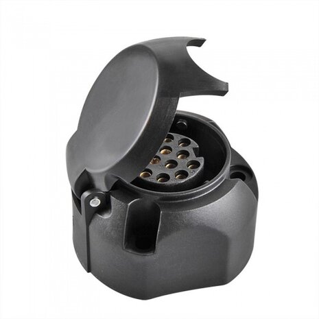 Stekkerdoos 13-polig PVC Jaeger + afdichtingsrubber zwart