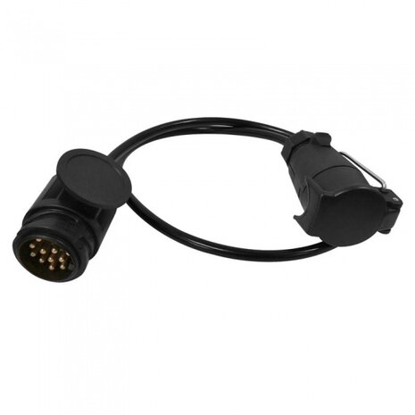 verloopkabel 13/7-polig 12 Volt 80 cm zwart
