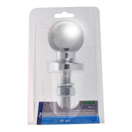 trekhaakkogel 50 mm recht staal M16 x 55 mm zilver