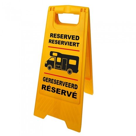 markeerbord &quot;gereserveerd&quot; voor camper geel 58 cm