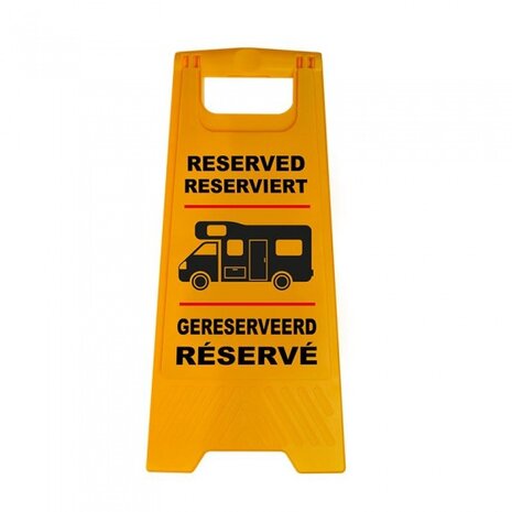 markeerbord &quot;gereserveerd&quot; voor camper geel 58 cm