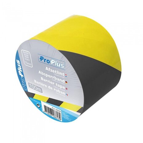 afzetlint geel/zwart 100 meter