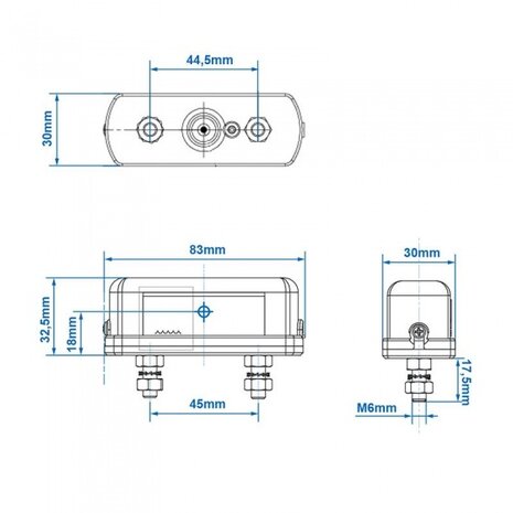 kentekenverlichting 12V 83 x 30 mm zwart