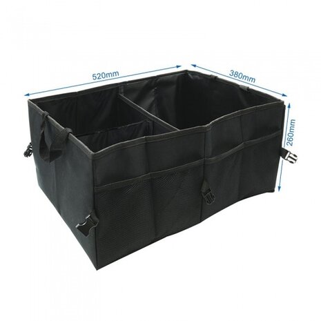kofferbak organizer deluxe 51 liter polyester zwart